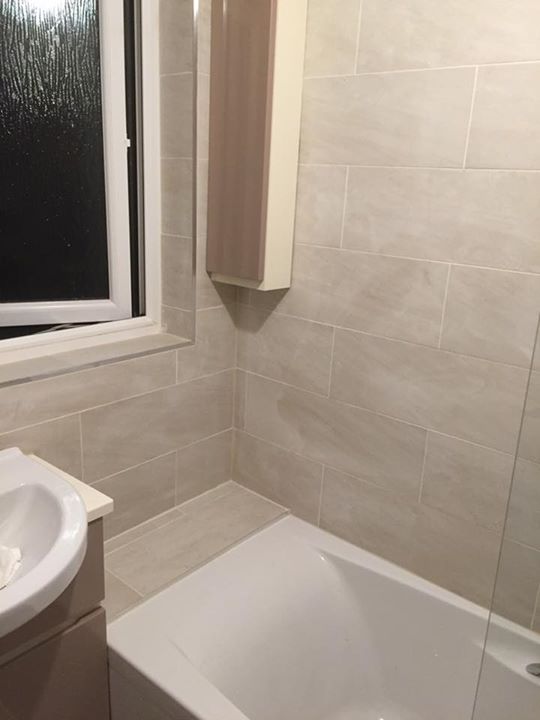 Bathroom refurb in Linlithgow with James Mochrie. Tiling by HK Tiling