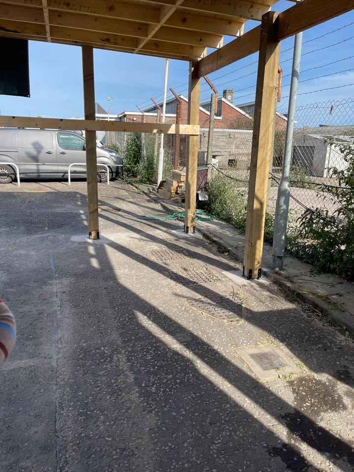 Cabin roof repairs and new carport in Dundee