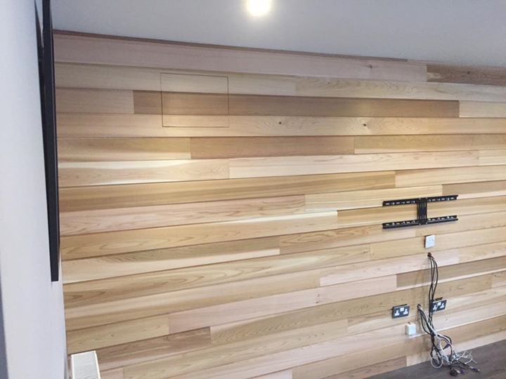 Cedar feature wall for Mr & Mrs Thomson, Brightons