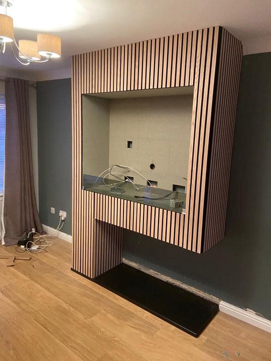 New feature wall from architect visual to finished job in Linlithgow