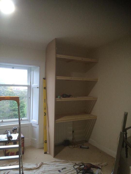 Infill partition and build wardrobe and linen cupboard, Linlithgow