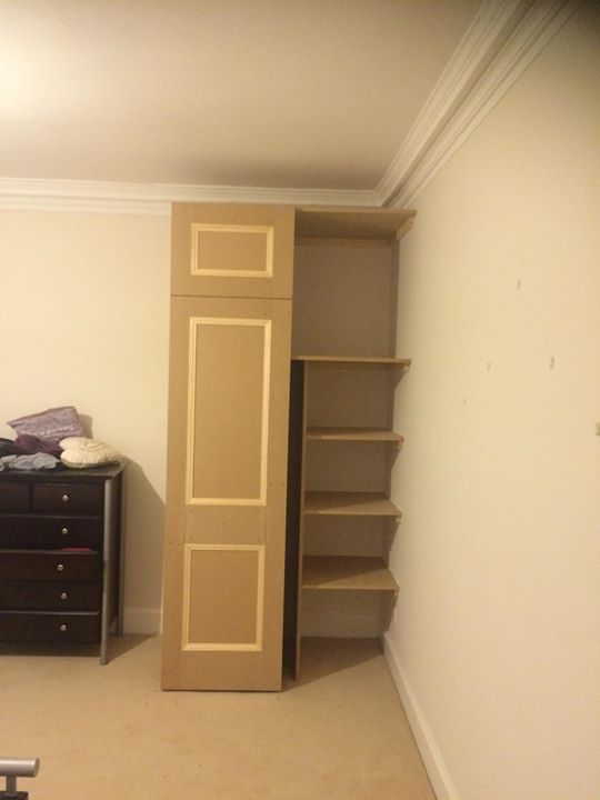 Infill partition and build wardrobe and linen cupboard, Linlithgow