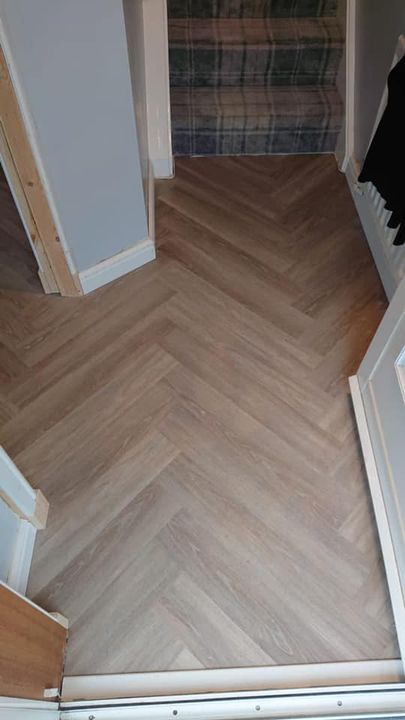 Kahrs vinyl herringbone flooring fitted in Brightons this week