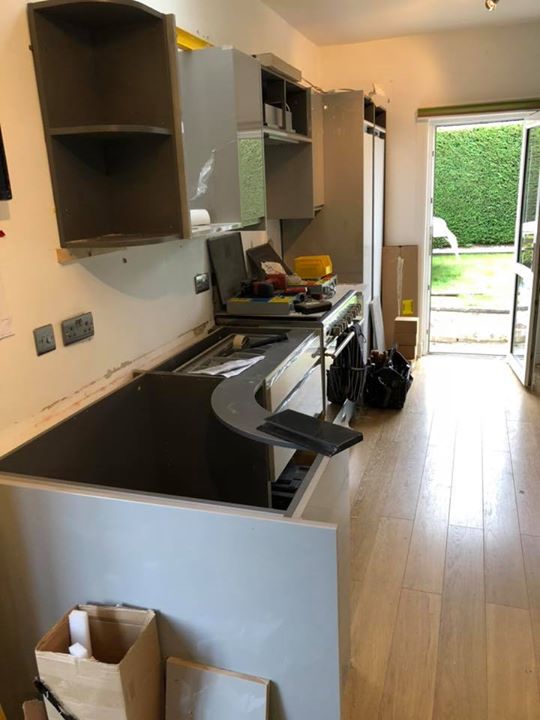 New Chippendale kitchen in Edinburgh with Solid Surface worktops