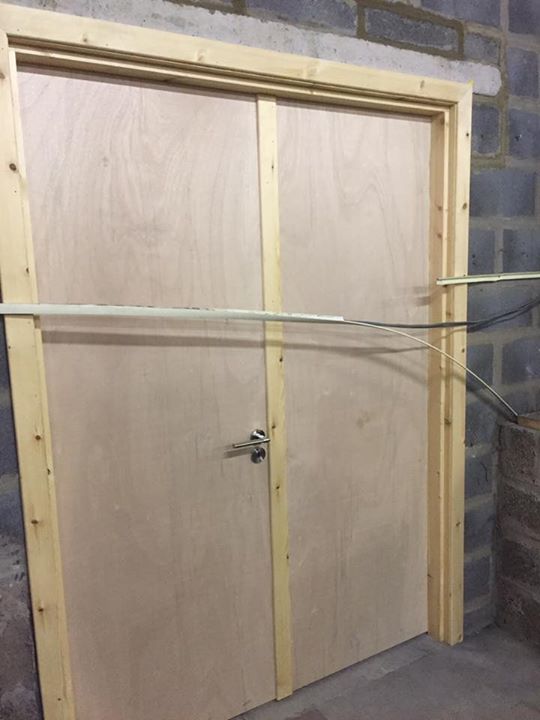 New door opening in block wall