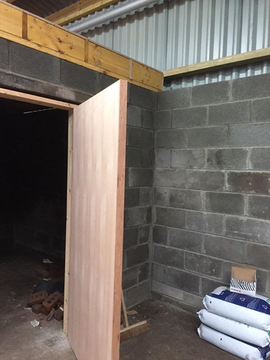 New doors and frames at Riding Arena, Tarbrax