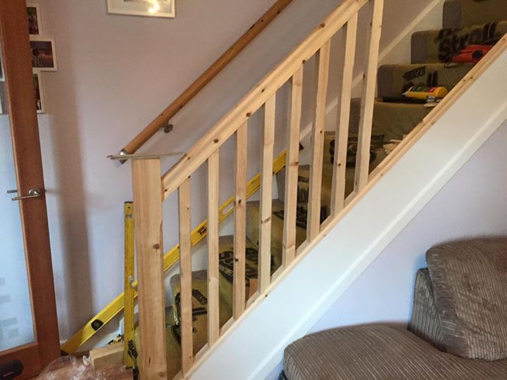 New handrail and spindles in Larbert