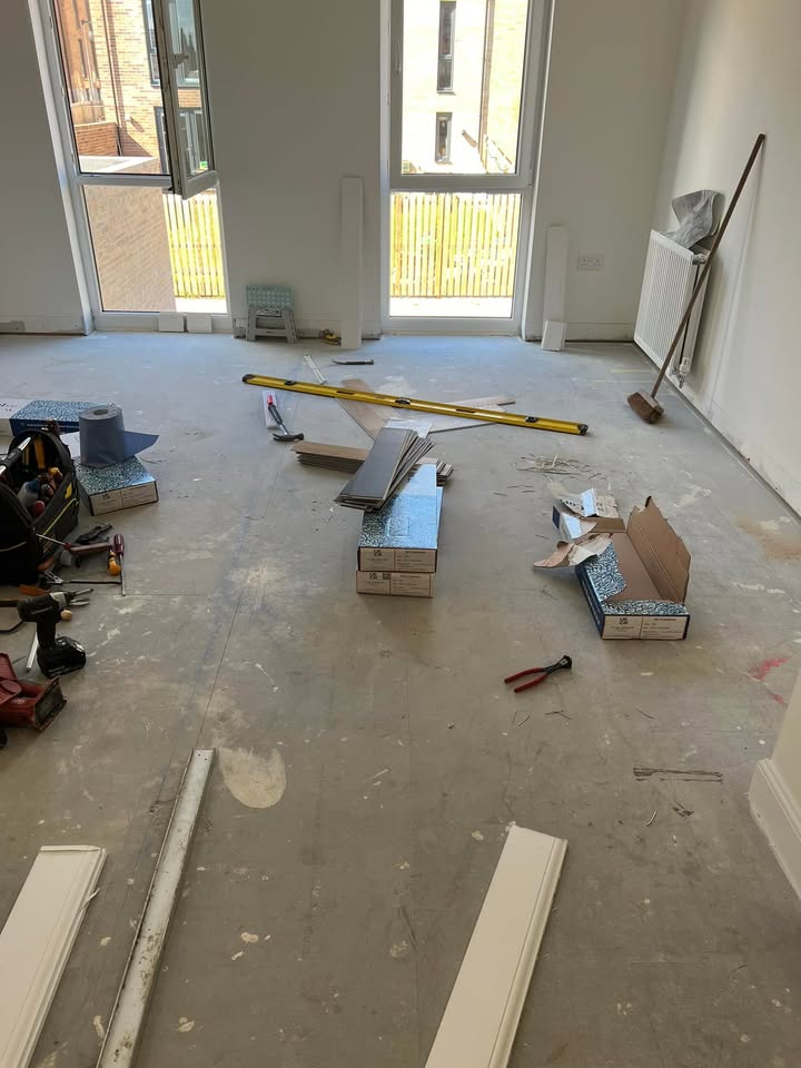 New LVT Herringbone flooring completed in Portobello