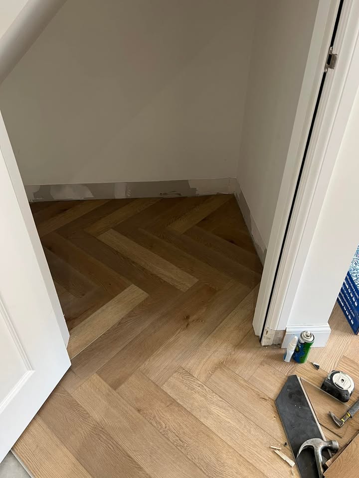 New LVT Herringbone flooring completed in Portobello
