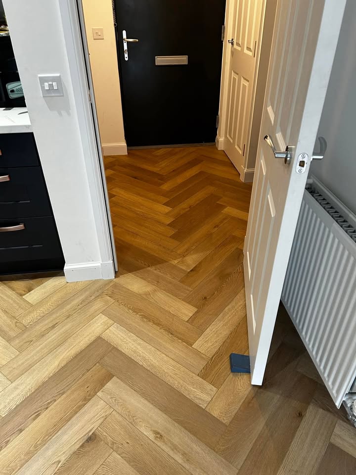 New LVT Herringbone flooring completed in Portobello