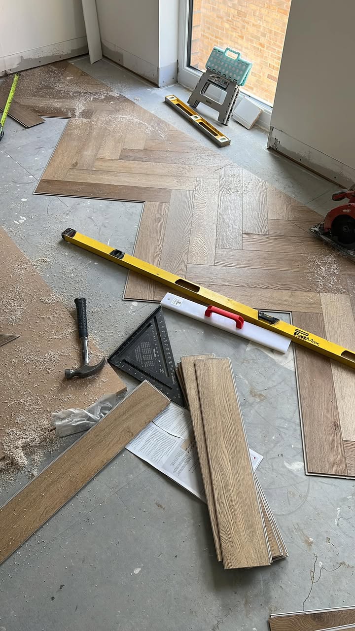 New LVT Herringbone flooring completed in Portobello