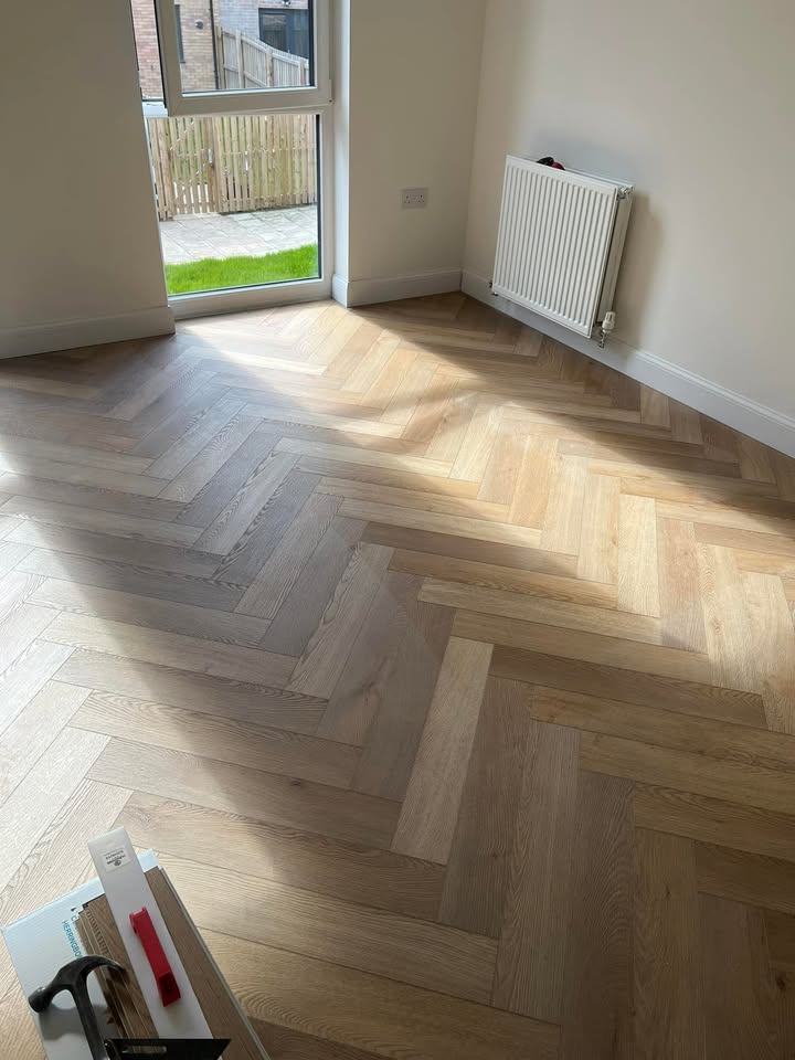 New LVT Herringbone flooring completed in Portobello