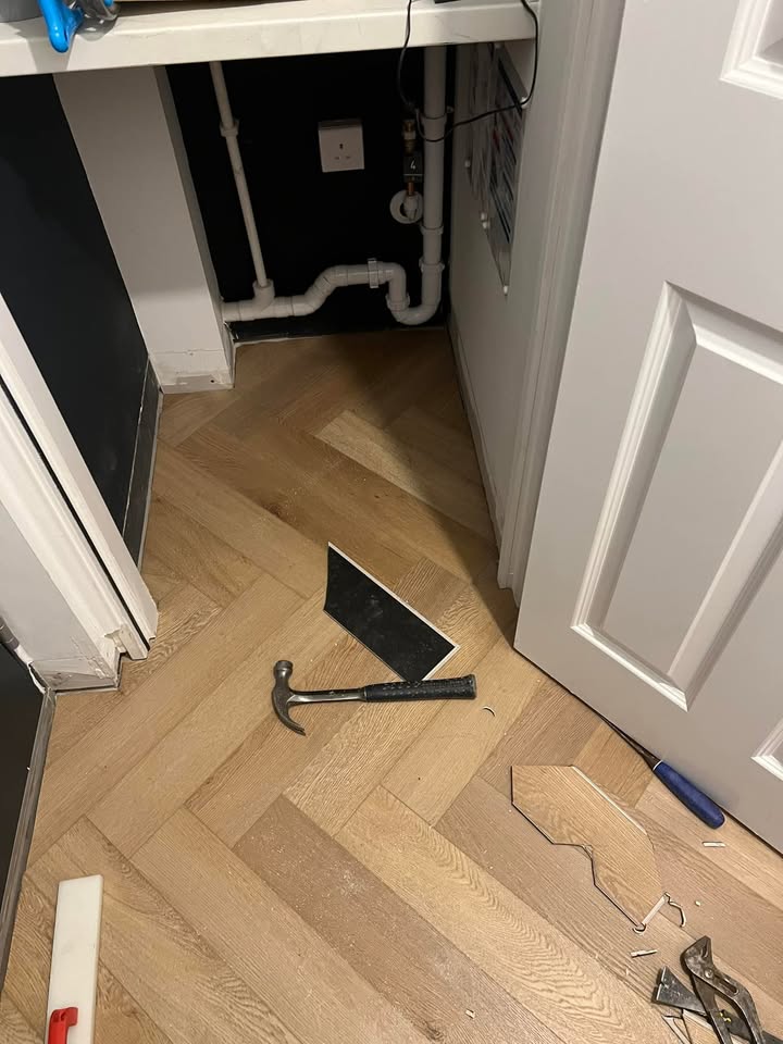 New LVT Herringbone flooring completed in Portobello