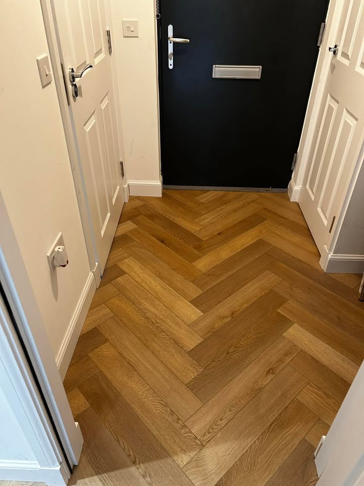 New LVT Herringbone flooring completed in Portobello