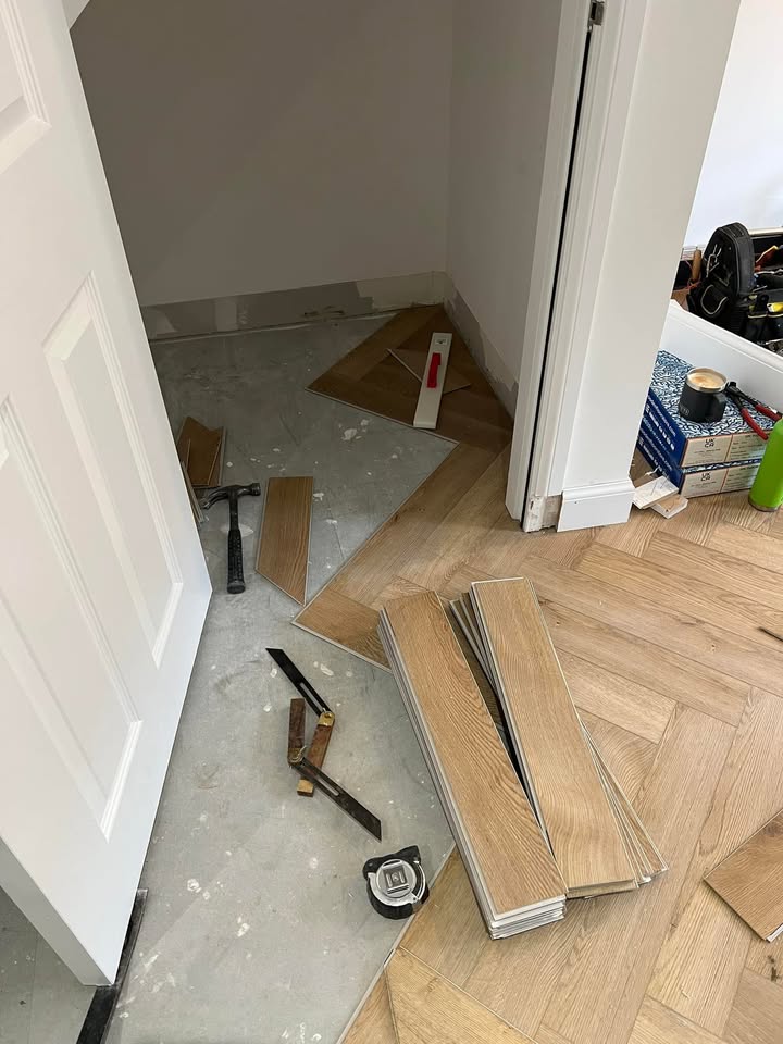 New LVT Herringbone flooring completed in Portobello