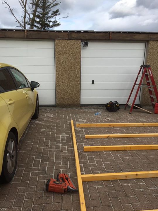 New roof and cladding to pre-fab concrete garage in Linlithgow
