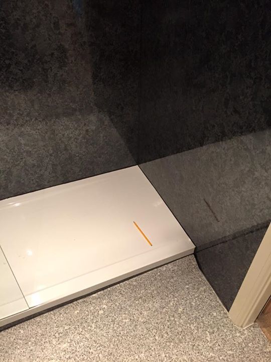 New shower tray, screen and wetwall with James Mochrie Plumbing and Heating