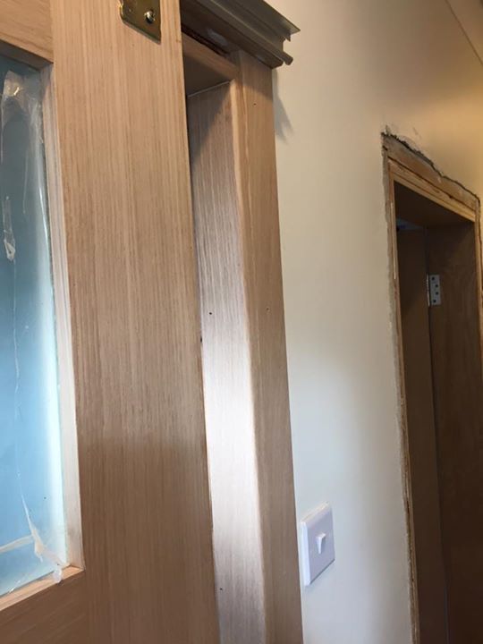 Oak glazed shaker style doors, skirtings and facings in Linlithgow