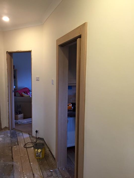Oak glazed shaker style doors, skirtings and facings in Linlithgow