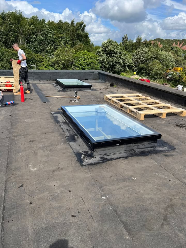 Office Refurb in Broxburn 2mx1m Velux flat roof windows