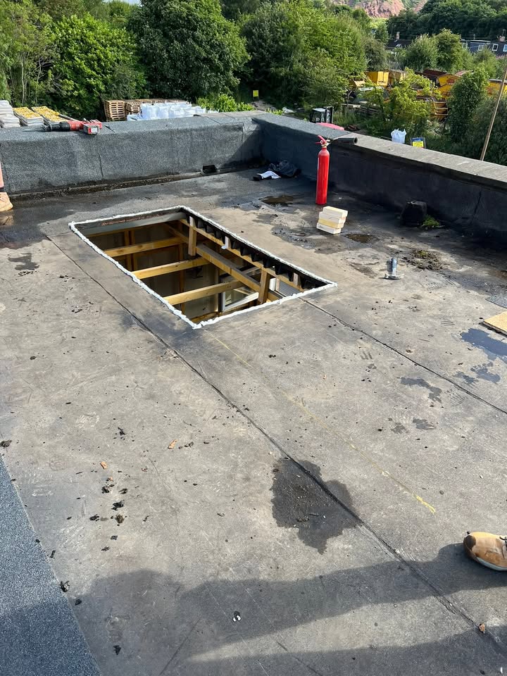 Office Refurb in Broxburn 2mx1m Velux flat roof windows