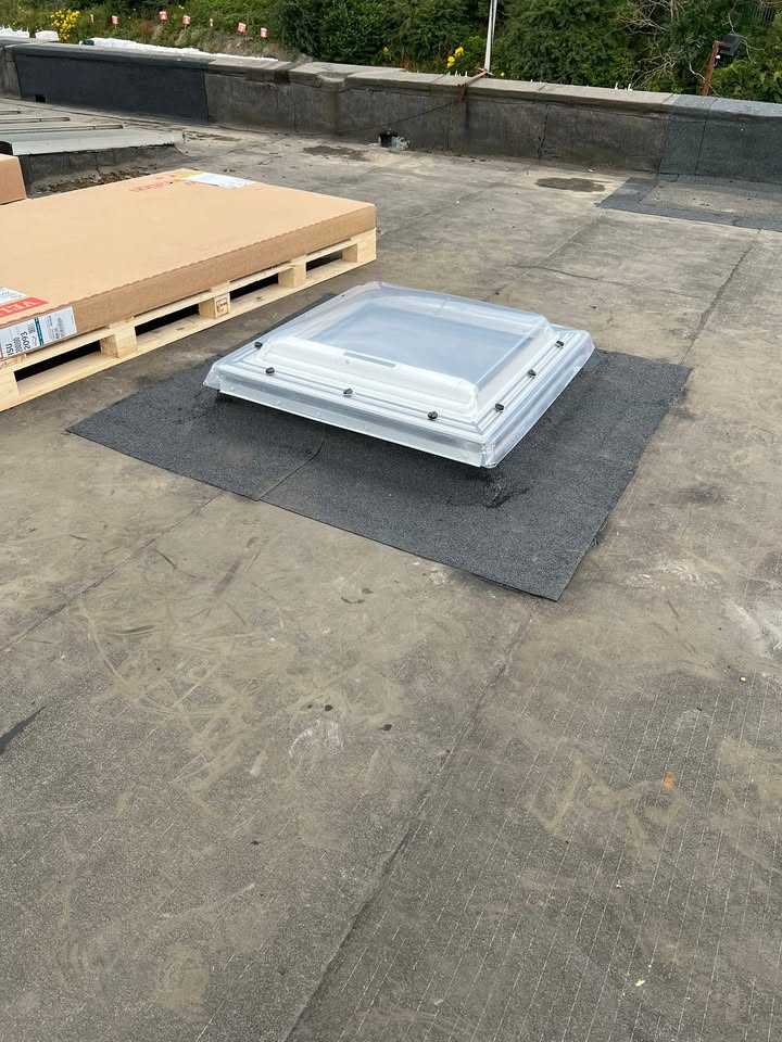 Office Refurb in Broxburn 2mx1m Velux flat roof windows