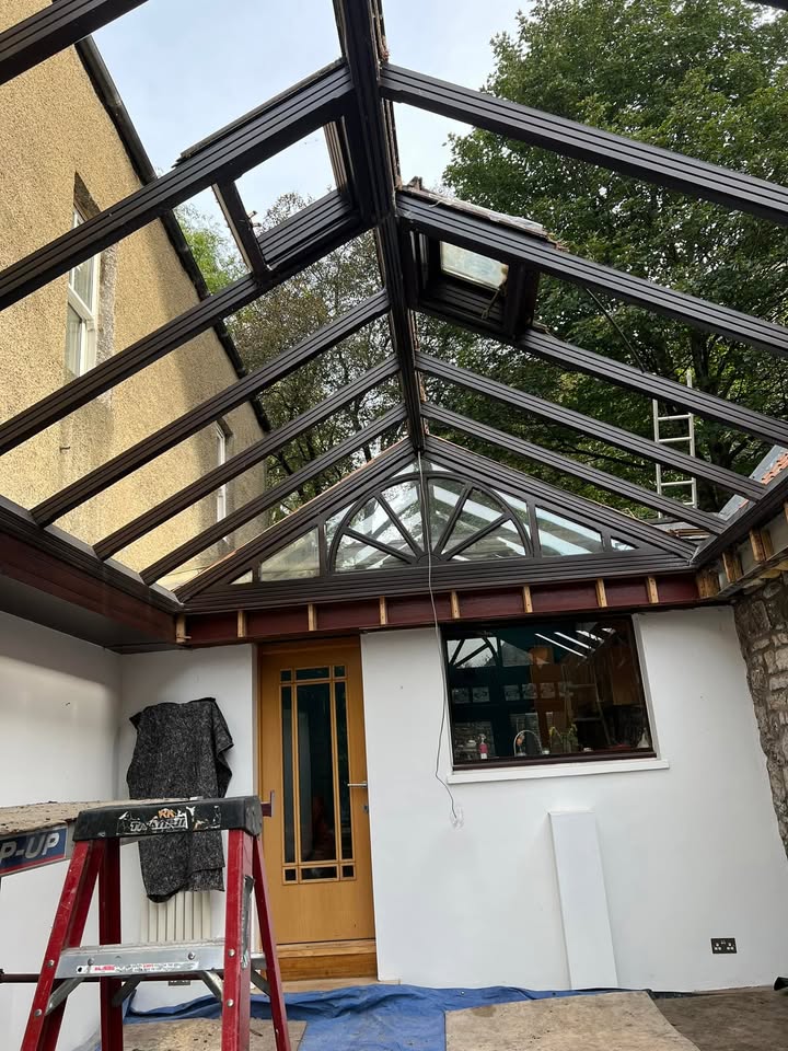 Replacing timber conservatory roof with aluminium roof and front