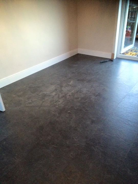Slate tile effect quick-step flooring
