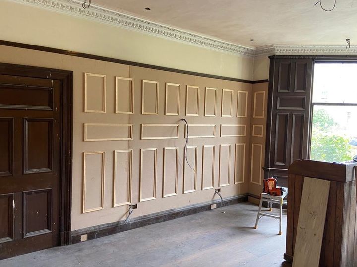 Wall panelling at Murrayfield refurb