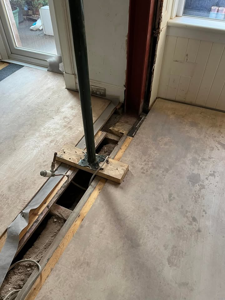 Wall removal and new structural steel installed in Portobello