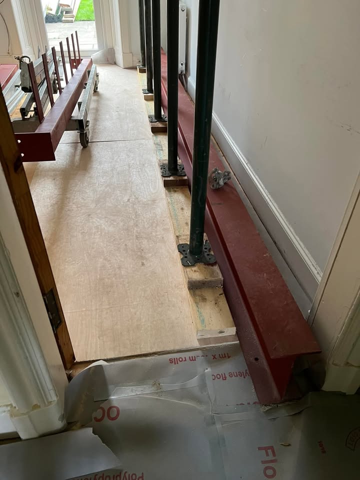 Wall removal and new structural steel installed in Portobello