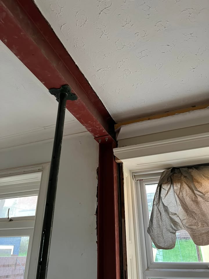 Wall removal and new structural steel installed in Portobello