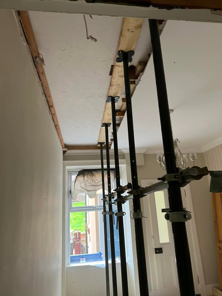 Wall removal and new structural steel installed in Portobello